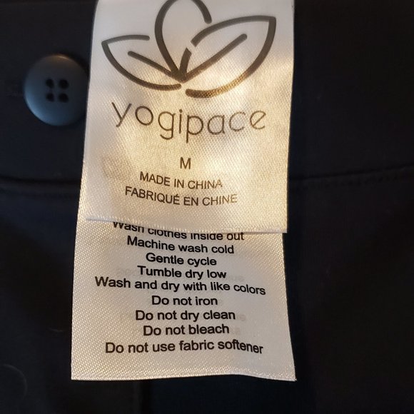 NWT Yogipace Pants Women's M Black Travel Golf Yoga Lounge Pants w/ Pockets - Picture 4 of 8